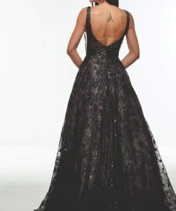 Alyce Paris - 61026 Sequined Lace A-Line Dress