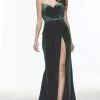 Alyce Paris - 61062 Strapless Velvet Slit Gown 2 Alyce Paris - 61062 Strapless Velvet Slit Gown