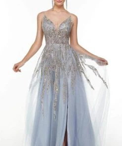 Alyce Paris - 61070 Sheer Embellished A-Line Gown