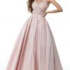 Alyce Paris - 61080 Floral V-Neck Mikado Ballgown