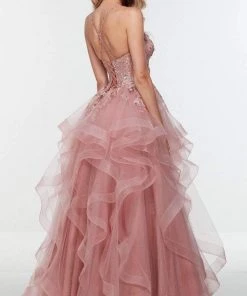 Alyce Paris - 61085 Organza Tiered A-Line Gown