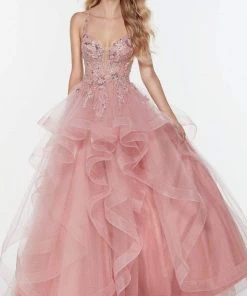 Alyce Paris - 61085 Organza Tiered A-Line Gown