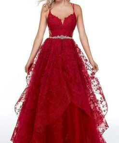 Alyce Paris - 61096 Sleeveless Floral Lace Ballgown