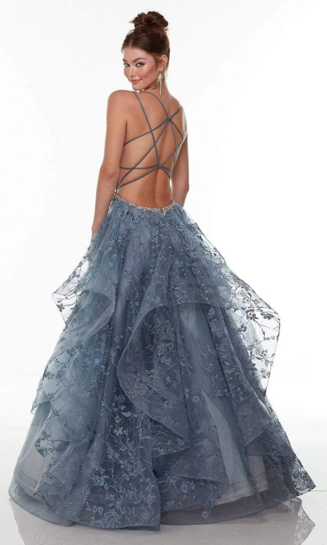 Alyce Paris - 61096 Sleeveless Floral Lace Ballgown 6 Alyce Paris - 61096 Sleeveless Floral Lace Ballgown