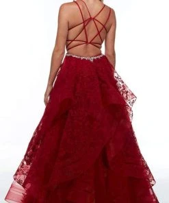 Alyce Paris - 61096 Sleeveless Floral Lace Ballgown