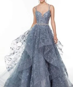 Alyce Paris - 61096 Sleeveless Floral Lace Ballgown 11 Alyce Paris - 61096 Sleeveless Floral Lace Ballgown