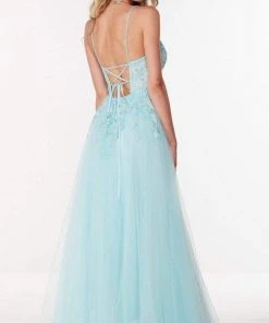 Alyce Paris - 61102 V Neck Embroidered Tulle Gown