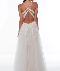 Alyce Paris - 61110 Applique High Slit Gown