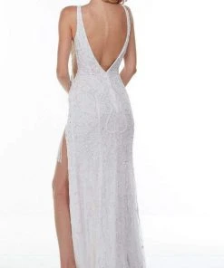 Alyce Paris - 61112 Sleeveless V-Back Sheath Gown