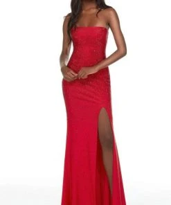 Alyce Paris - 61137 Bead-Ornate High Slit Gown