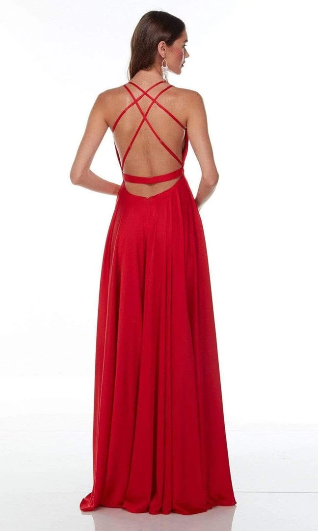 Alyce Paris - 61139 Cow Style High Slit Gown 4 Alyce Paris - 61139 Cow Style High Slit Gown