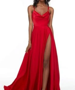 Alyce Paris - 61139 Cow Style High Slit Gown 7 Alyce Paris - 61139 Cow Style High Slit Gown