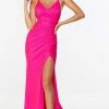 Alyce Paris - 61156 Shirred High Slit Gown 2 Alyce Paris - 61156 Shirred High Slit Gown