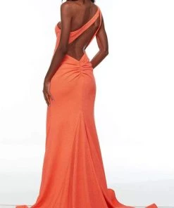 Alyce Paris - 61158 Textured Fabric Asymmetric Gown