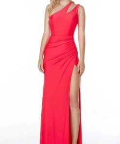 Alyce Paris - 61164 Shoulder Slit Evening Gown 8 Alyce Paris - 61164 Shoulder Slit Evening Gown