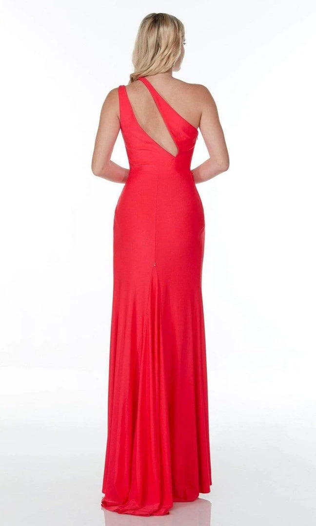 Alyce Paris - 61164 Shoulder Slit Evening Gown 6 Alyce Paris - 61164 Shoulder Slit Evening Gown