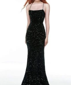 Alyce Paris - 61181 Spaghetti Strap Sequin Gown 16 Alyce Paris - 61181 Spaghetti Strap Sequin Gown
