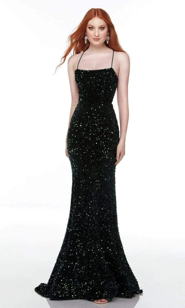 Alyce Paris - 61181 Spaghetti Strap Sequin Gown 7 Alyce Paris - 61181 Spaghetti Strap Sequin Gown