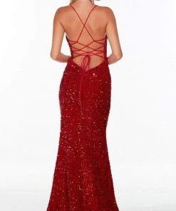 Alyce Paris - 61181 Spaghetti Strap Sequin Gown 21 Alyce Paris - 61181 Spaghetti Strap Sequin Gown