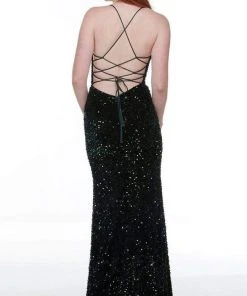 Alyce Paris - 61181 Spaghetti Strap Sequin Gown 17 Alyce Paris - 61181 Spaghetti Strap Sequin Gown