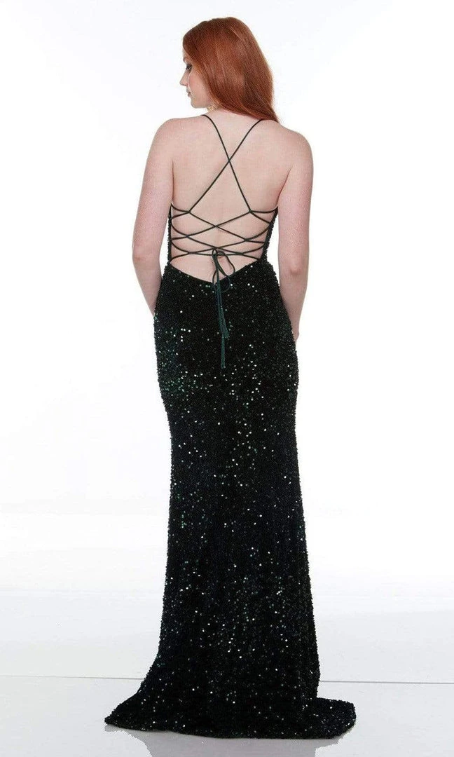 Alyce Paris - 61181 Spaghetti Strap Sequin Gown 8 Alyce Paris - 61181 Spaghetti Strap Sequin Gown