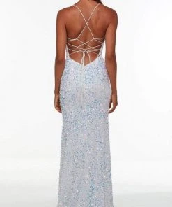 Alyce Paris - 61181 Spaghetti Strap Sequin Gown 19 Alyce Paris - 61181 Spaghetti Strap Sequin Gown