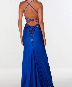 Alyce Paris - 61190 Plunging V-Neck High Slit Dress