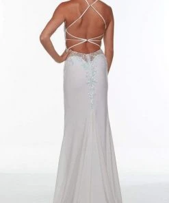 Alyce Paris - 61190 Plunging V-Neck High Slit Dress