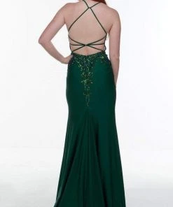 Alyce Paris - 61190 Plunging V-Neck High Slit Dress