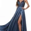 Alyce Paris - 61197 Metallic Beaded Gown With Slit 2 Alyce Paris - 61197 Metallic Beaded Gown With Slit
