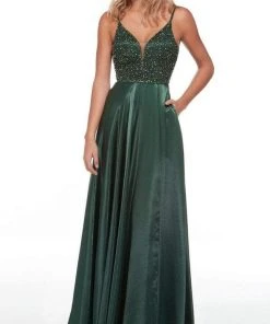 Alyce Paris - 61197 Metallic Beaded Gown With Slit 10 Alyce Paris - 61197 Metallic Beaded Gown With Slit