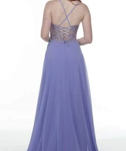 Alyce Paris 61198 - Scoop Neck High Slit Prom Gown