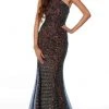 Alyce Paris - 61206 Halter Sequined Lattice Gown 2 Alyce Paris - 61206 Halter Sequined Lattice Gown