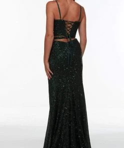 Alyce Paris - 61209 Two Piece Sequined Slit Gown