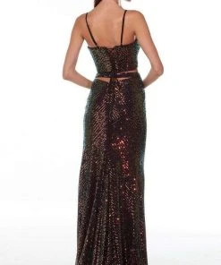 Alyce Paris - 61209 Two Piece Sequined Slit Gown