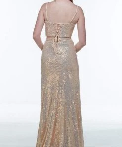 Alyce Paris - 61209 Two Piece Sequined Slit Gown