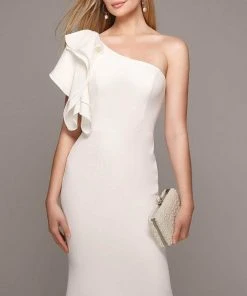 Alyce Paris 70005 - Ruffle Sleeve Fitted Formal Dress