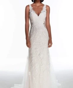 Alyce Paris - 7017 Sequined Lace Sheath Bridal Gown 5 Alyce Paris - 7017 Sequined Lace Sheath Bridal Gown