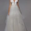 Alyce Paris - 7022 V Neck Organza Bridal Gown