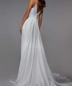 Alyce Paris - 7024 V Neck Minimalist A-Line Gown