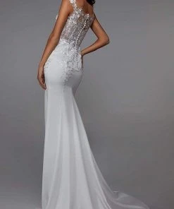 Alyce Paris - 7026 Embroidered Sheath Bridal Gown