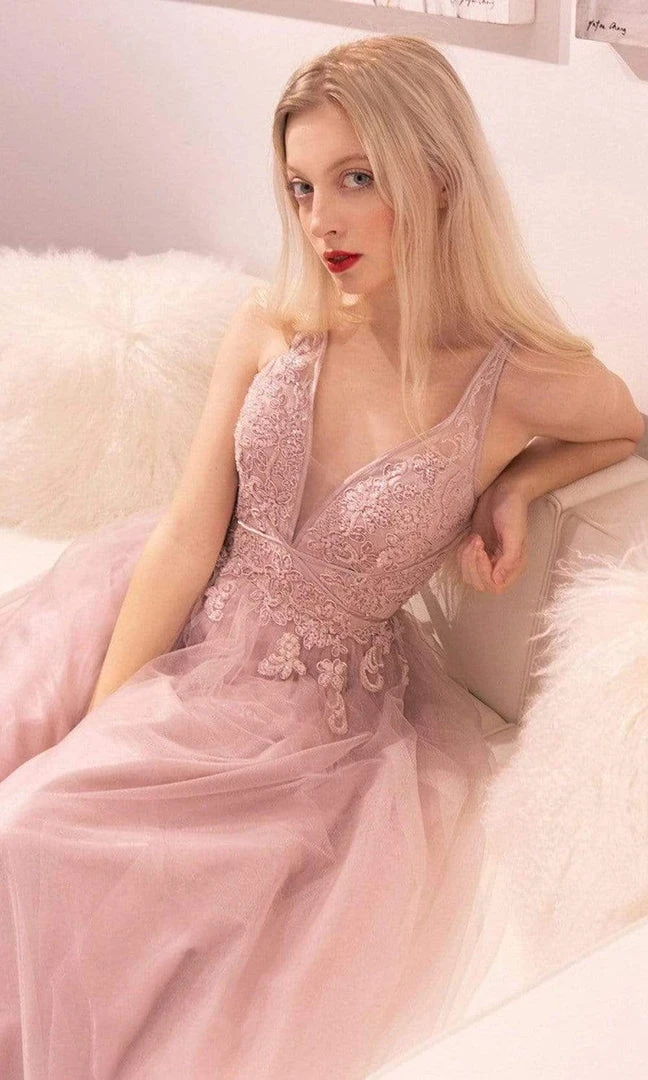 Andrea And Leo - A0762 Beaded Floral Lace Bodice Tulle A-Line Gown 5 Andrea And Leo - A0762 Beaded Floral Lace Bodice Tulle A-Line Gown