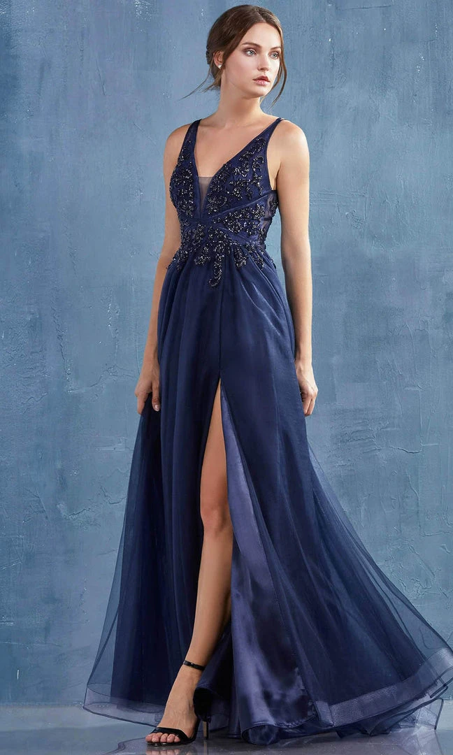 Andrea And Leo - A0762 Beaded Floral Lace Bodice Tulle A-Line Gown 9 Andrea And Leo - A0762 Beaded Floral Lace Bodice Tulle A-Line Gown