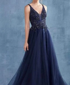 Andrea And Leo - A0762 Beaded Floral Lace Bodice Tulle A-Line Gown 17 Andrea And Leo - A0762 Beaded Floral Lace Bodice Tulle A-Line Gown