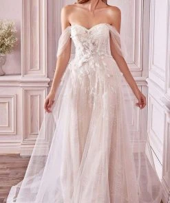 Andrea And Leo - A0822 Applique Off Shoulder A-Line Gown