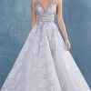 Andrea And Leo - A0964 Floral Embroidered A-Line Long Gown