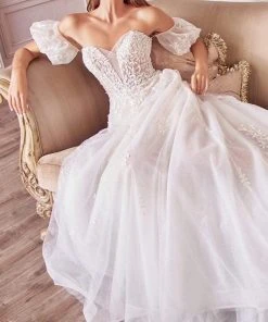Andrea And Leo - A1014 Off Shoulder Puff Bridal Gown