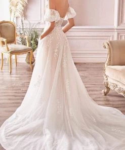 Andrea And Leo - A1014 Off Shoulder Puff Bridal Gown