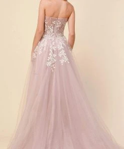 Andrea And Leo - A1029 Strapless Corseted Tulle Gown