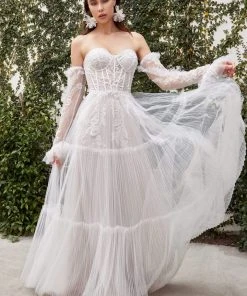 Andrea And Leo - A1037W Embroidered Sweetheart Bridal Gown